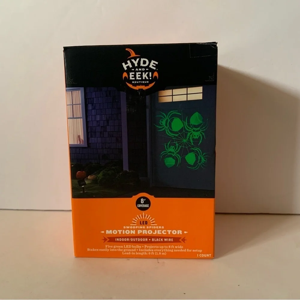 NIB. HYDE & EEK! Swooping Spider Motion Projector Light